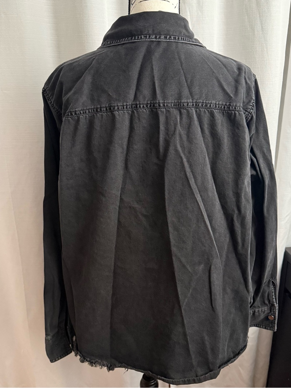 Black Embellished Denim Shirt Jacket - Picture 2 of 3